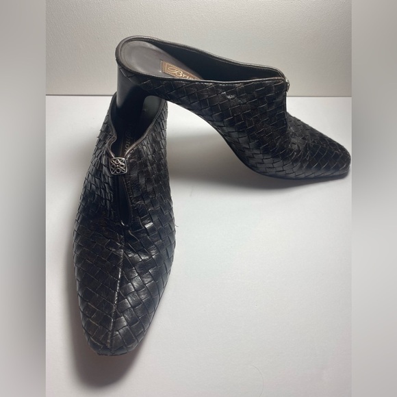 BRIGHTON Elegant Black Woven Mules - Picture 1 of 6